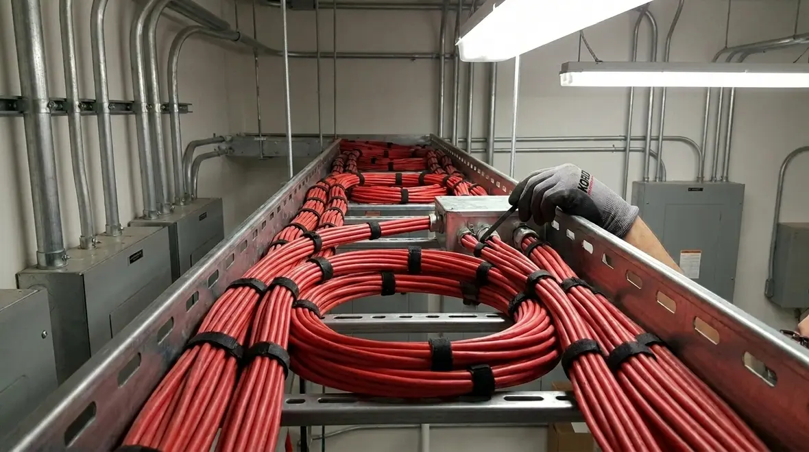 Fire alarm system cabling installed for reliable life safety performance