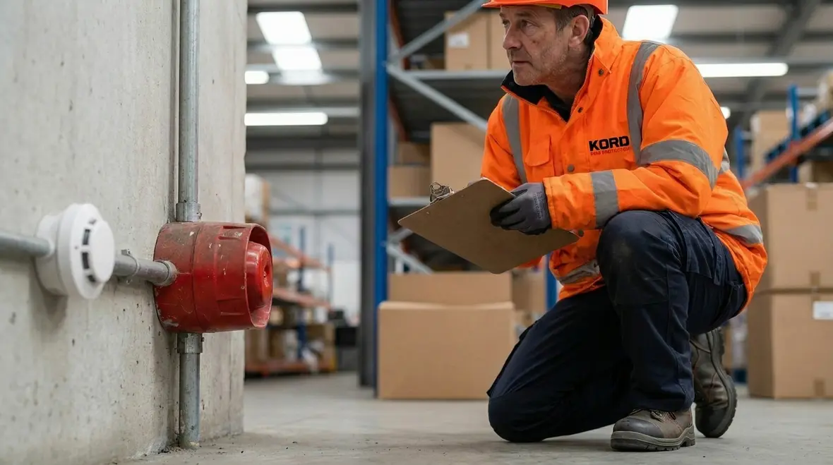 Smoke and heat detector inputs feeding a Gent-style fire alarm control panel