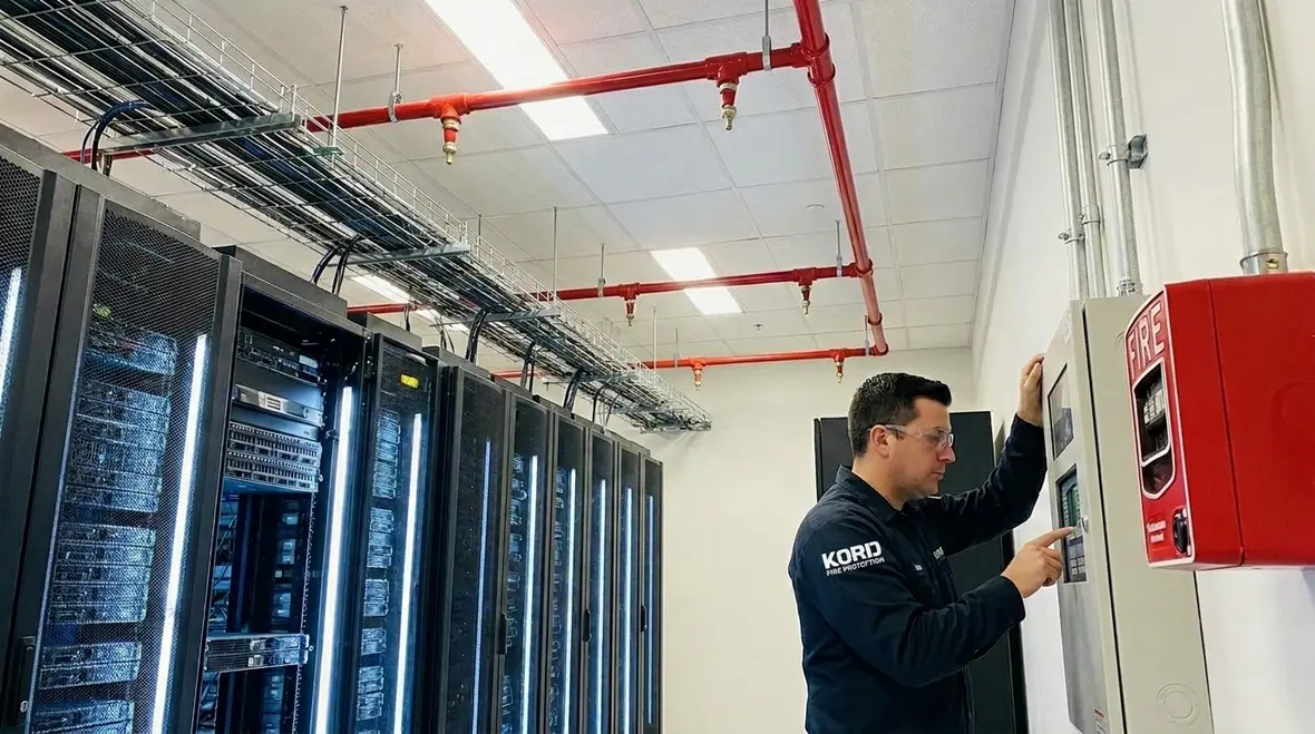 Specialized fire protection for data centers with sensitive data
