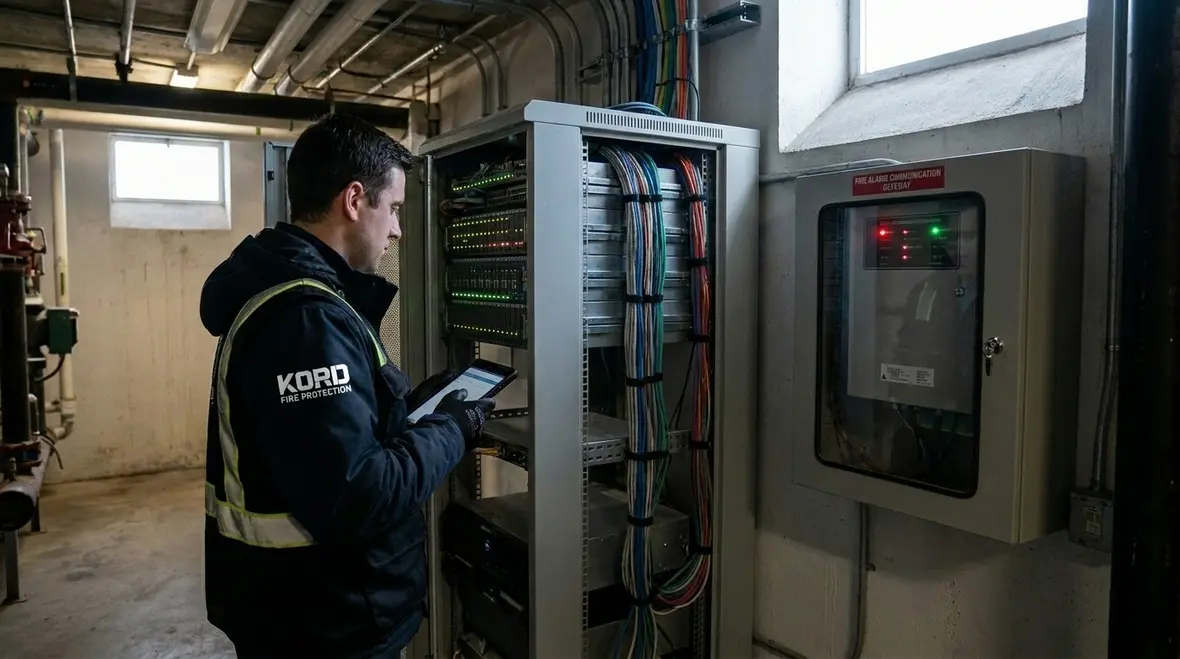Integrated fire alarm and HVAC response controls during emergency event