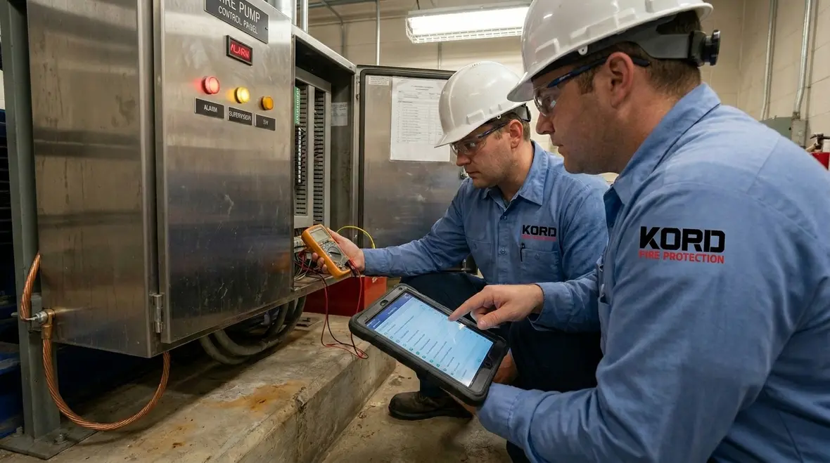 Fire pump room grounding bonding equipment integrity