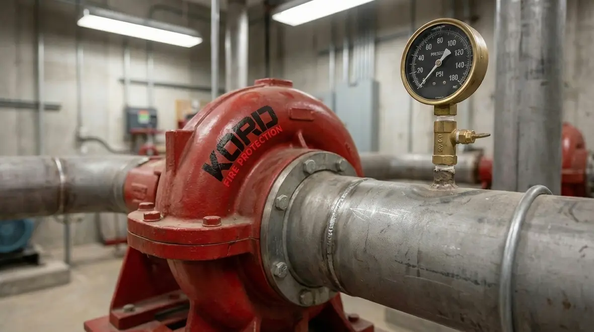 Diagram of fire pump supporting building systems