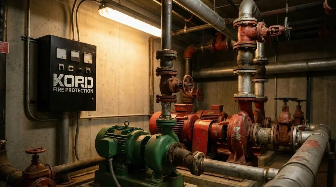 Modern building fire pump room