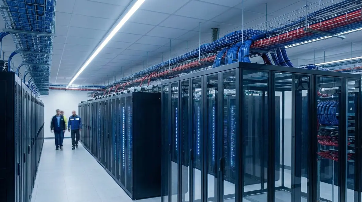 Clean agent fire suppression nozzles in a modern data center