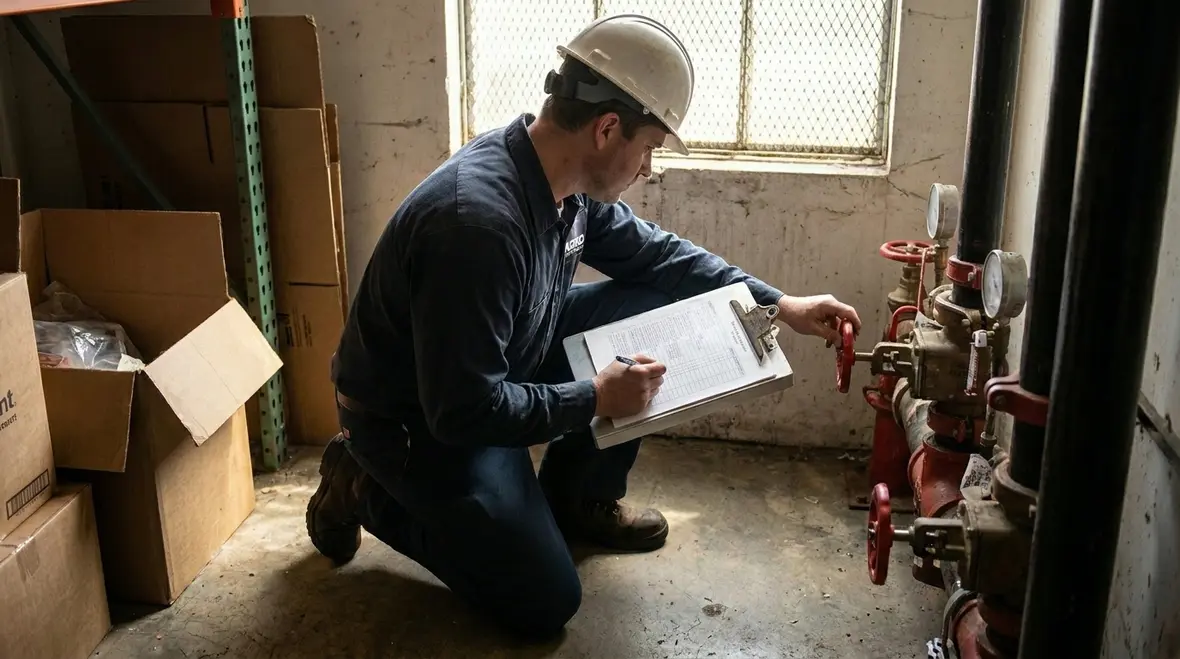 Rows of shelving and refrigeration units in a grocery store