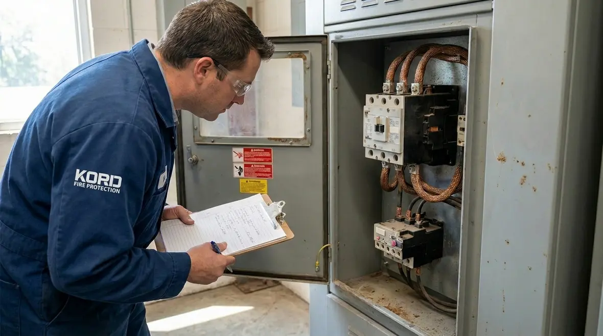 Fire pump controller diagnostics in control cabinet