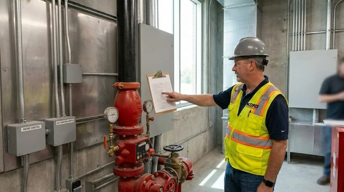 Building automation and fire suppression systems working together