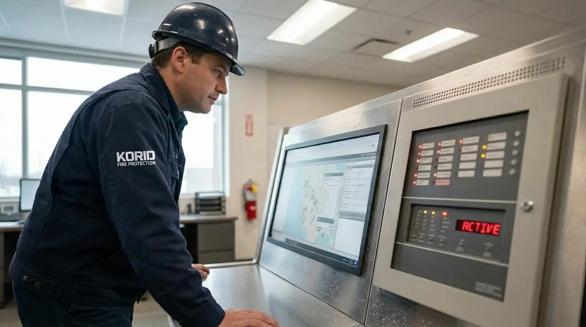 Building management system interface integrated with fire alarm controls