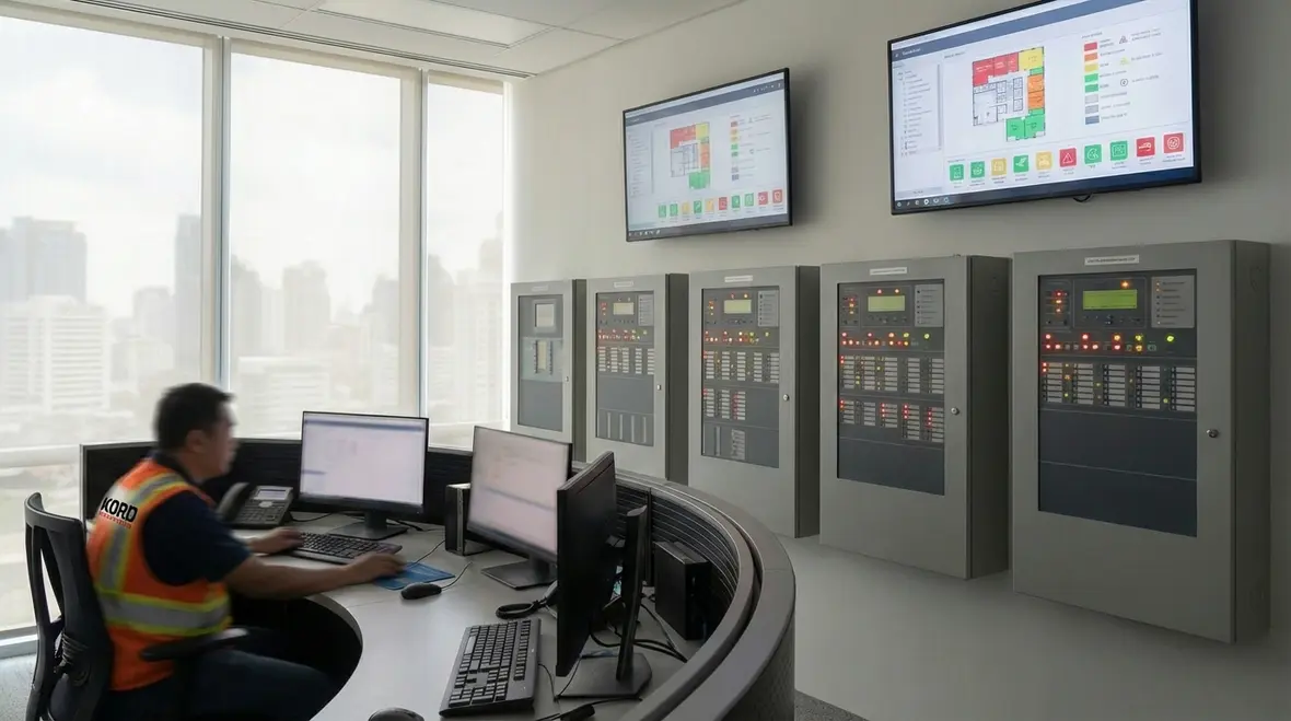 Integrated fire alarm and building systems dashboard