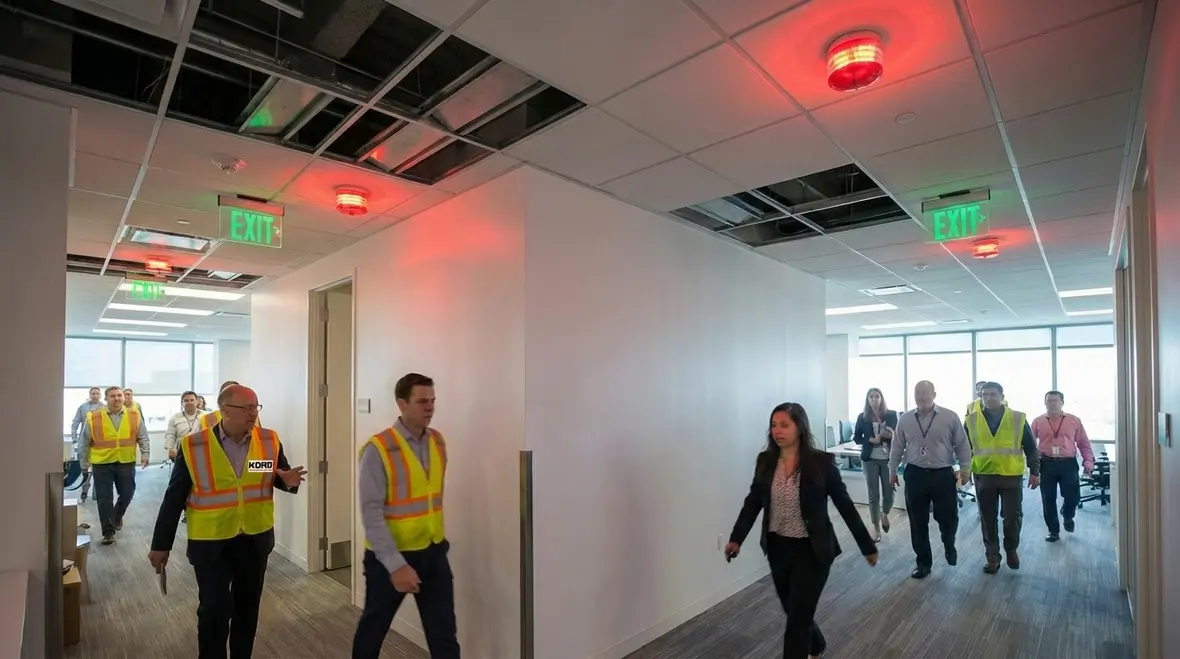 Building evacuation supported by integrated fire alarm system