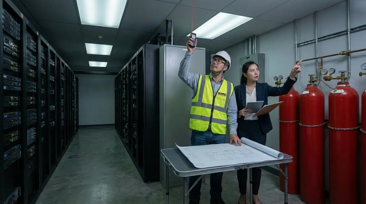 Engineered clean agent system design in a data center
