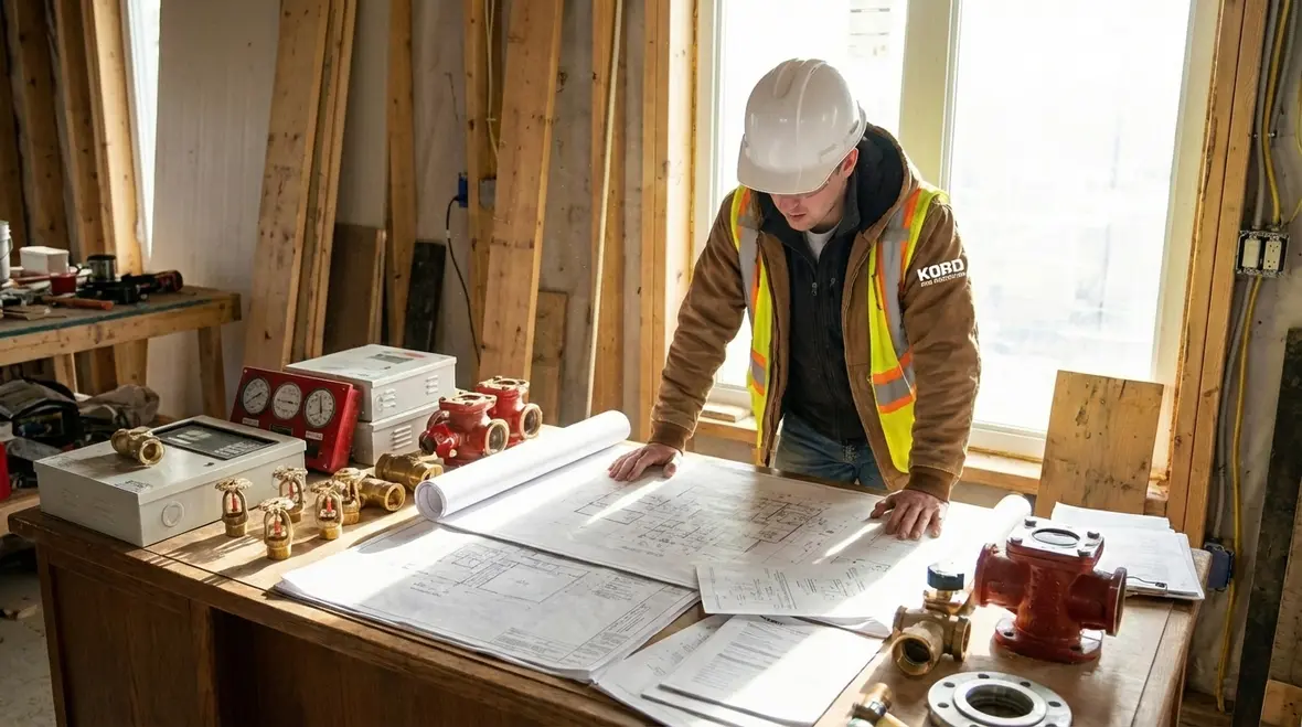 Engineers reviewing full lifecycle of fire protection plans