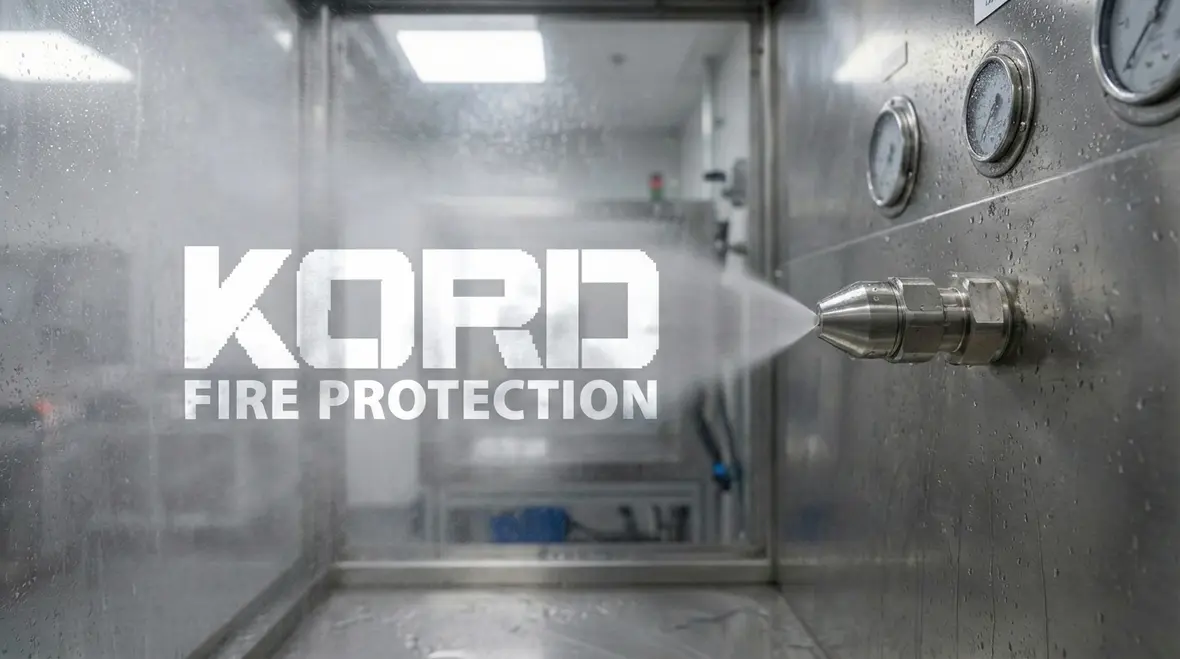 Water mist fire protection in a sensitive environment