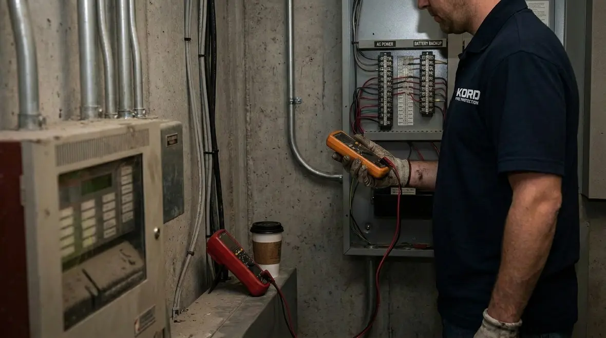 Fire alarm system notifications in a real building
