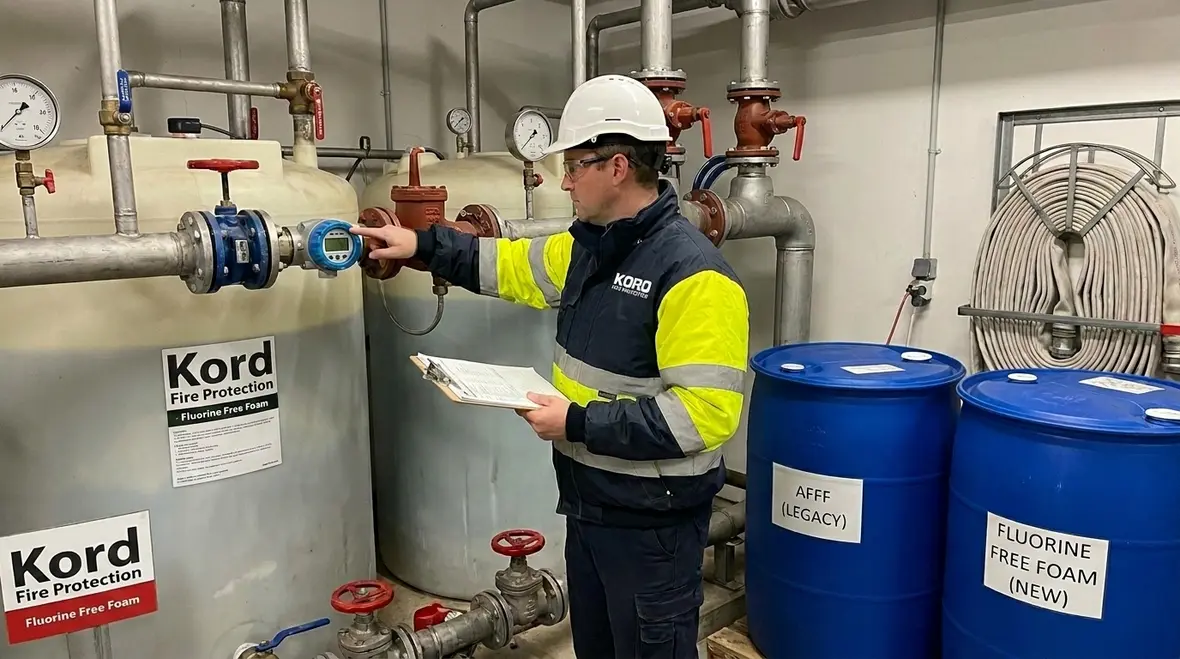Transition from AFFF to fluorine free foam planning for fire protection systems