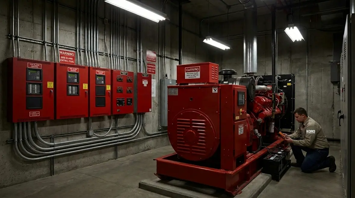 Backup power systems supporting fire protection redundancy