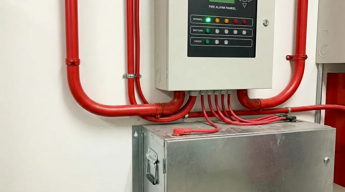 Fire alarm power requirements featured image showing commercial fire alarm control equipment