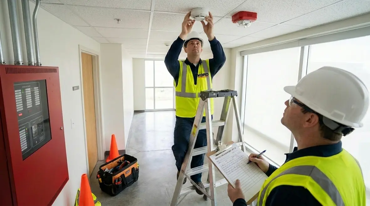 Fire alarm control panel review and device mapping before testing