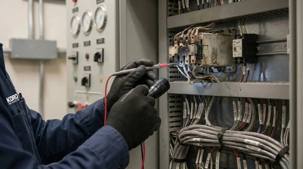 Fire pump controller sensor and feedback circuit troubleshooting