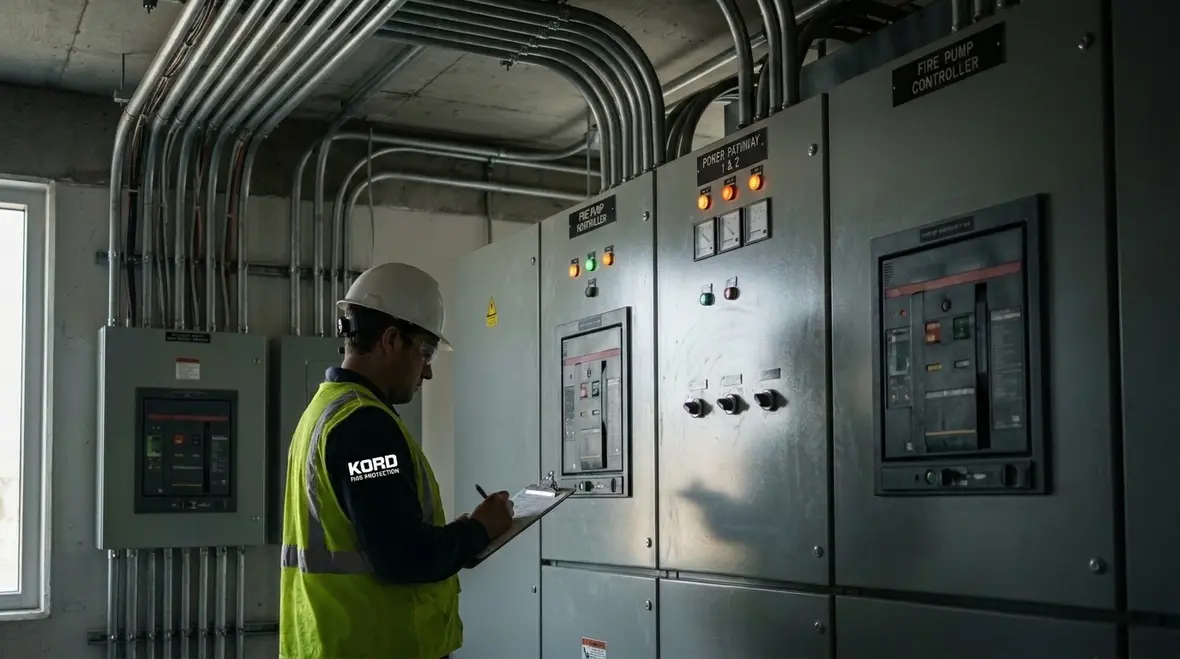 Fire pump electrical redundancy equipment and controller setup