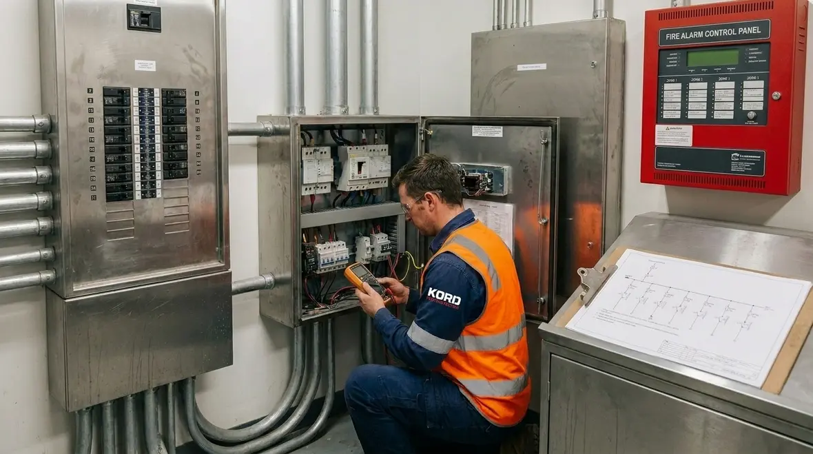 Industrial life safety wiring and fire alarm integration layout