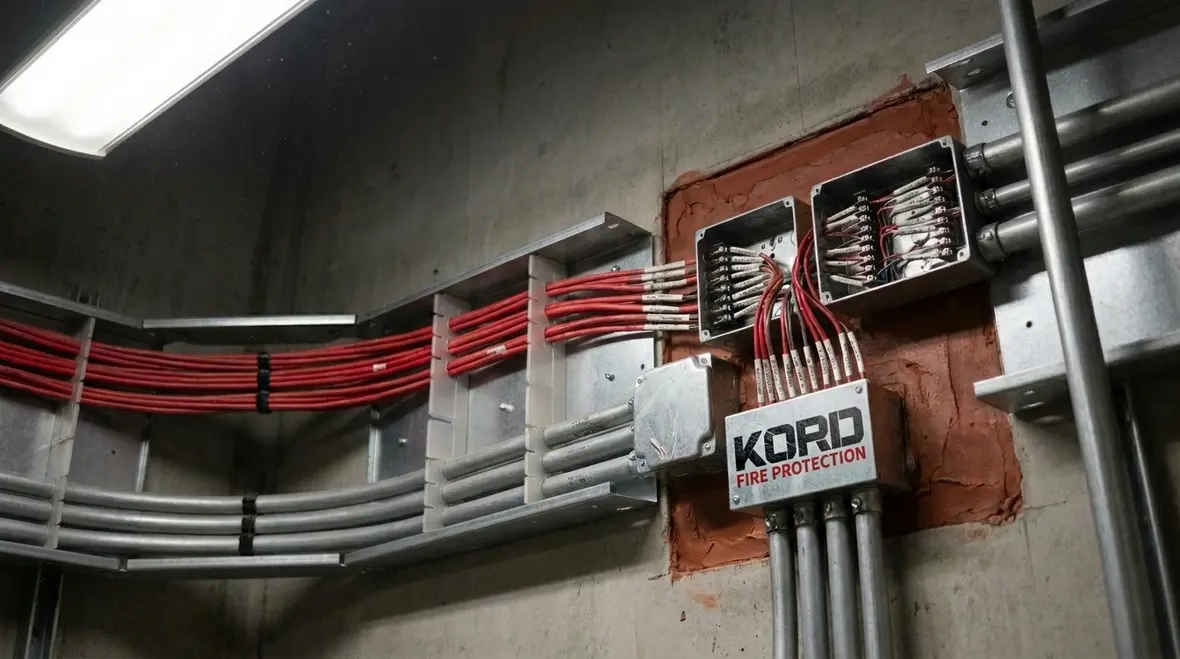 Fire alarm power supply and supervised circuit infrastructure in industrial building