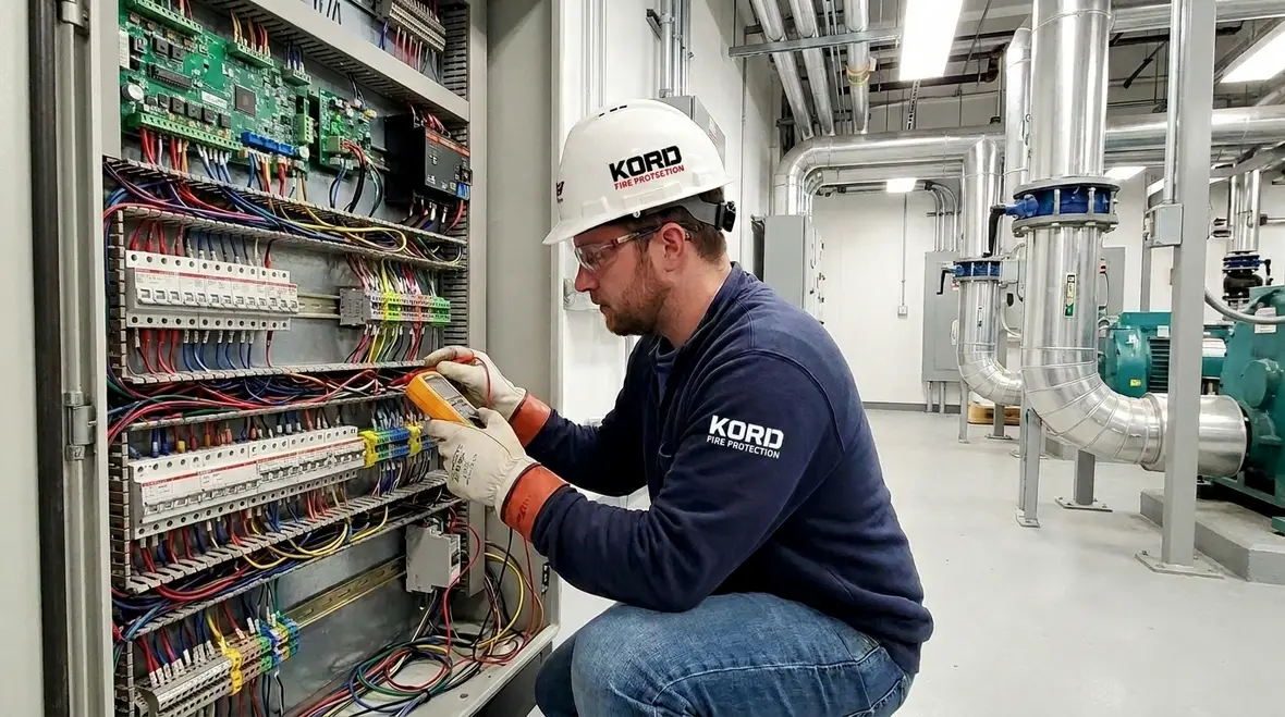 Industrial fire suppression electrical requirements in a commercial facility