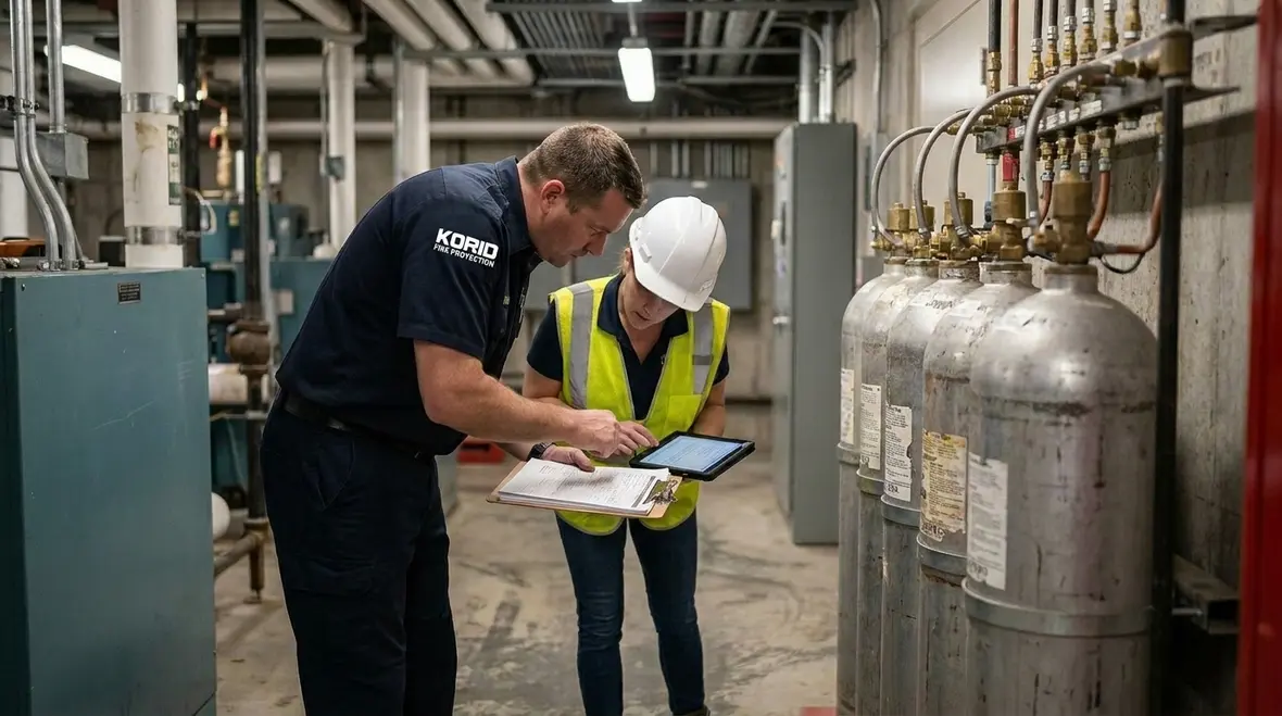 Modern facility using Inergen fire suppression for critical spaces