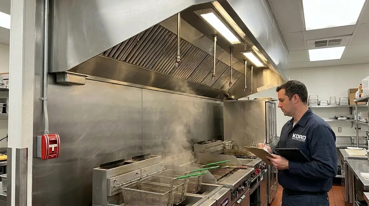 NFPA 96 kitchen fire suppression compliance in a commercial kitchen
