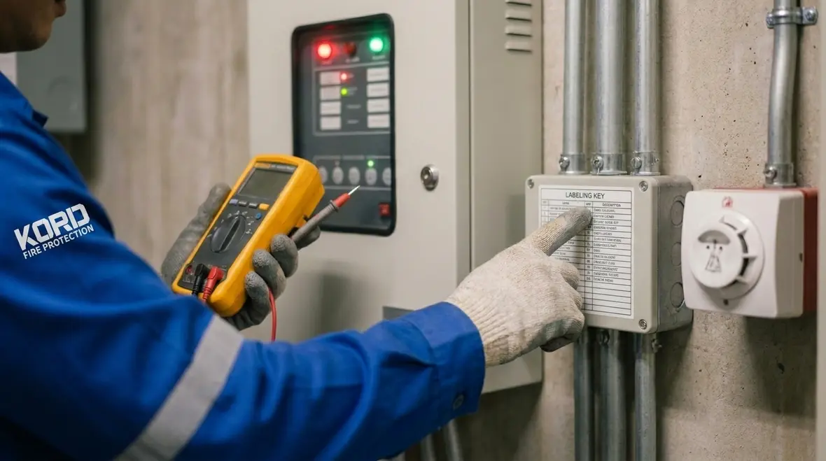NICET fire alarm level 2 technician interpreting plans and testing logic