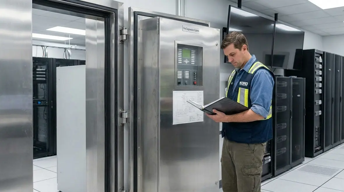 Novec 1230 clean agent fire suppression in a data center application