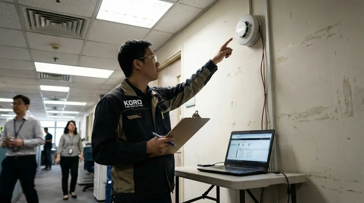 Wireless smart fire monitoring integration with commercial fire alarm panel