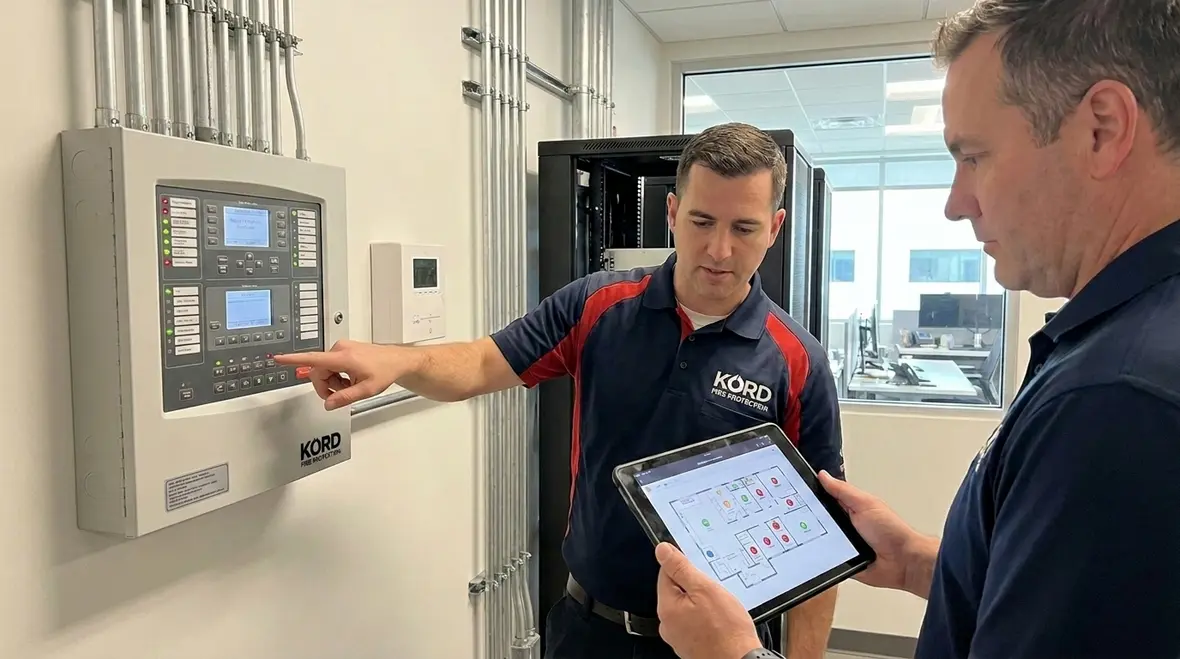 Smart fire monitoring systems dashboard in a commercial building