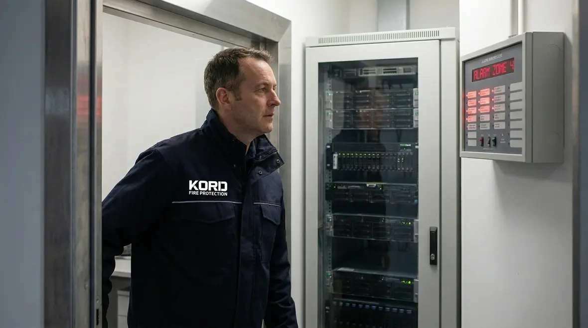 Clean agent fire suppression panel and abort switch interface
