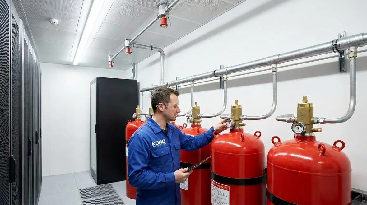 Clean agent fire suppression cylinders and controls with environmental considerations