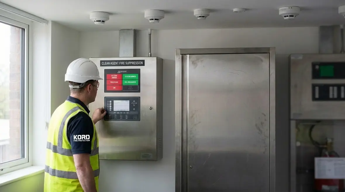 Clean agent fire suppression chemicals protecting equipment in a facility