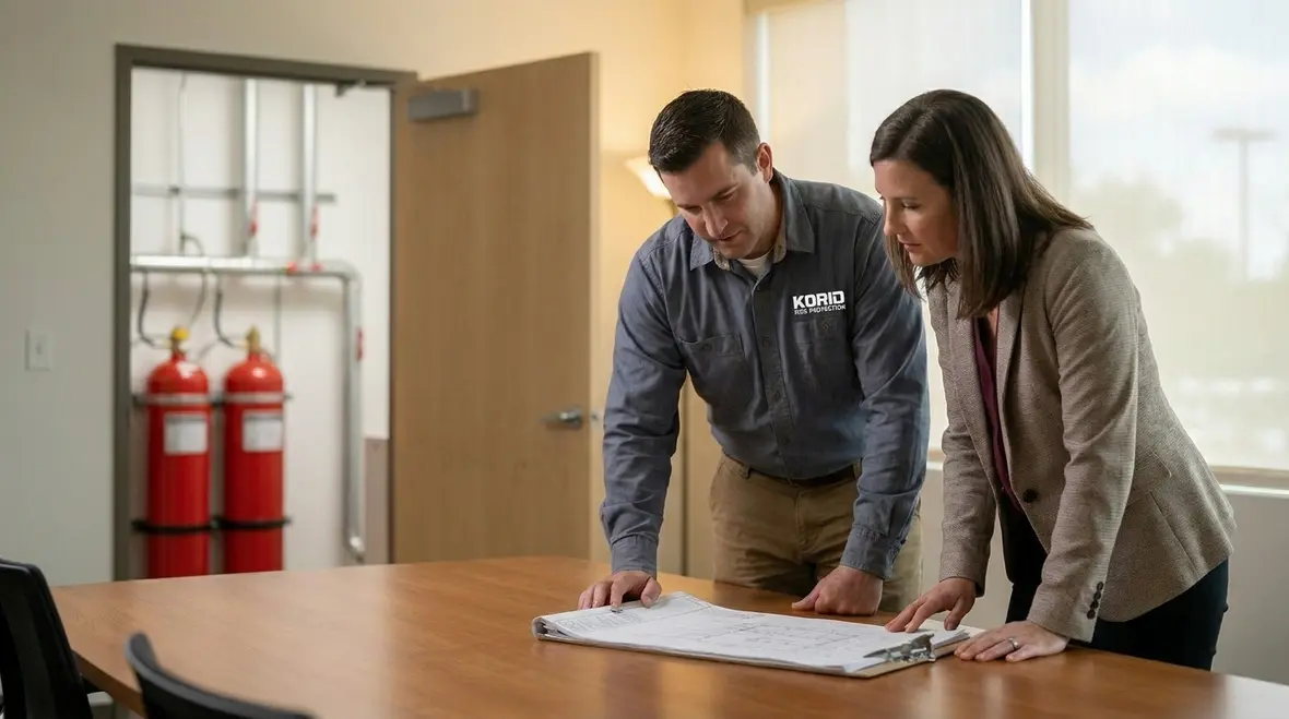 Pricing breakdown discussion for clean agent fire suppression system installation