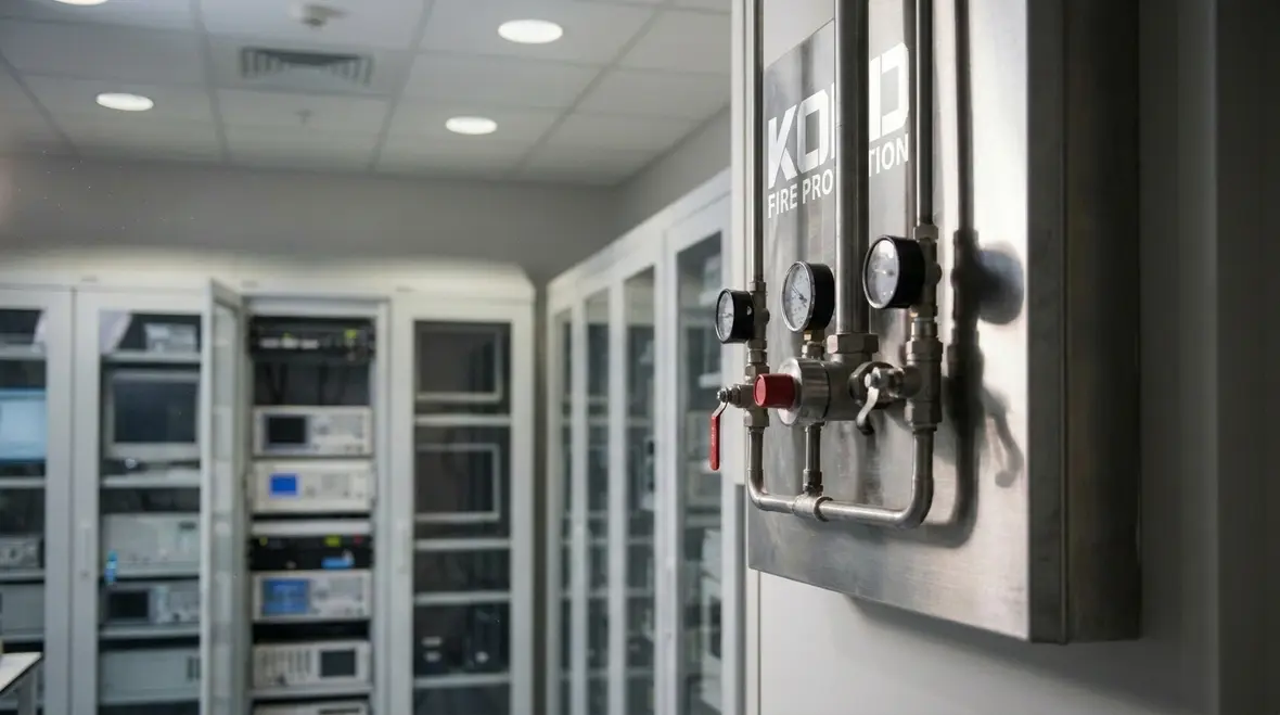 Clean agent fire suppression system in a laboratory environment