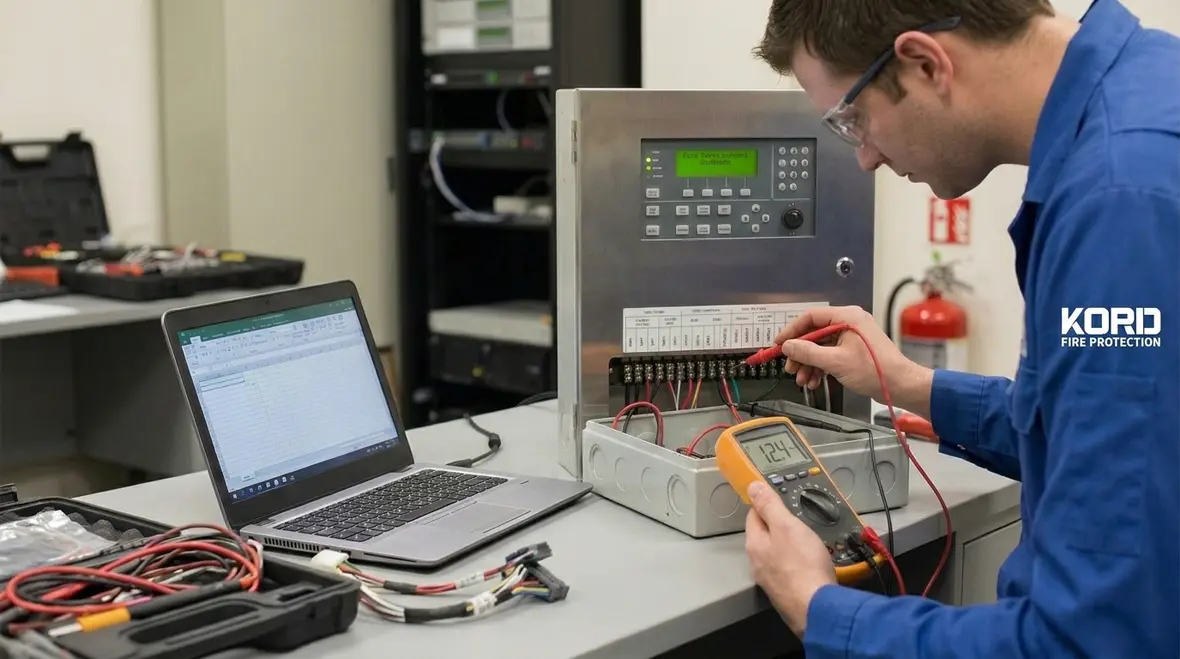 Commissioning a clean agent releasing circuit with meter and control module testing