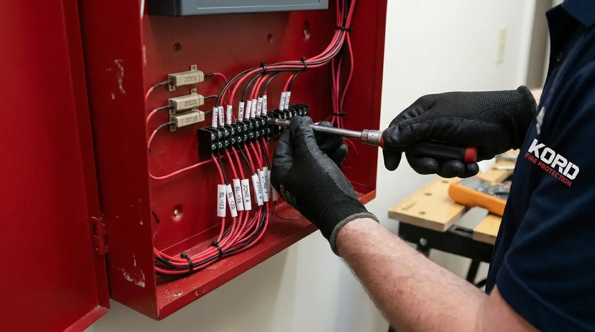Clean agent releasing circuit planning with wiring and zone logic diagrams