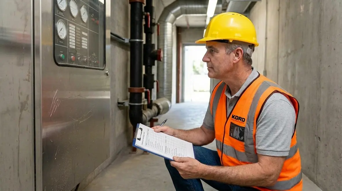 CO2 fire suppression system components in an industrial facility