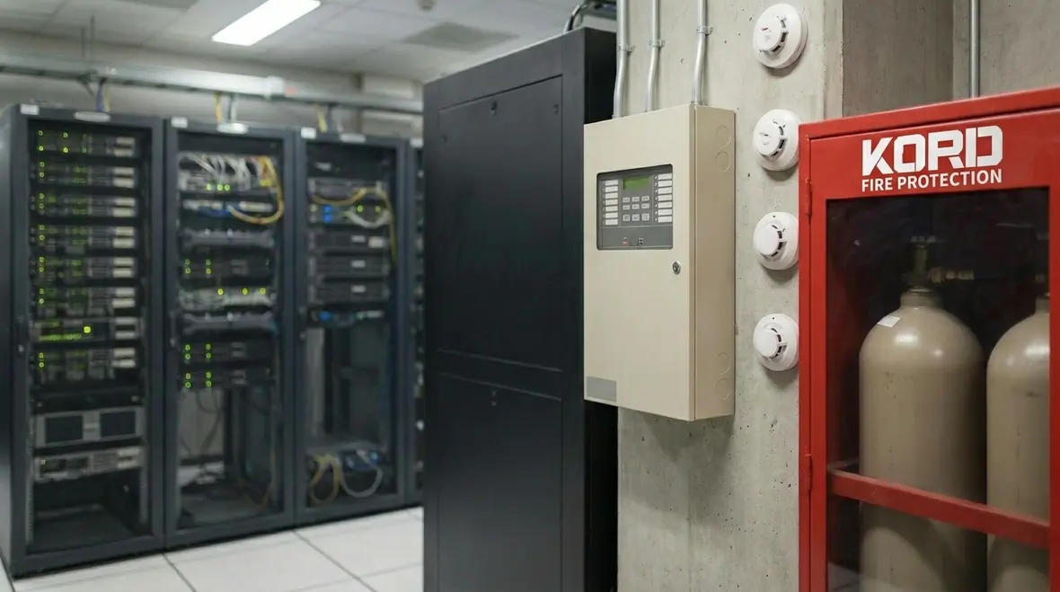 Sprinkler heads and clean agent system components in a building comparison