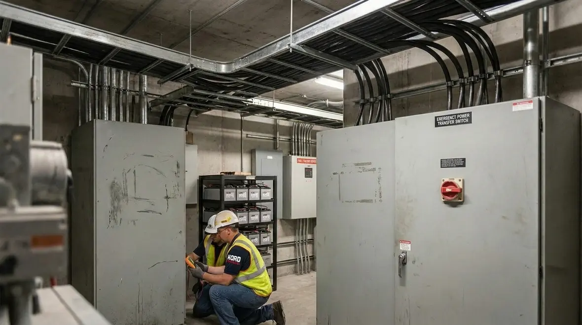 Fire alarm control components and coordinated life safety systems in a commercial facility