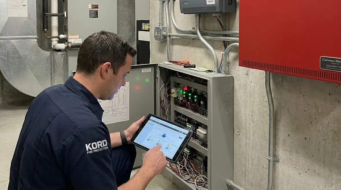 Commercial fire alarm integration for building automation safety