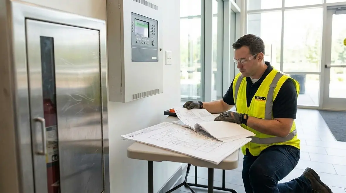 Commercial fire alarm system design planning in a multi tenant building