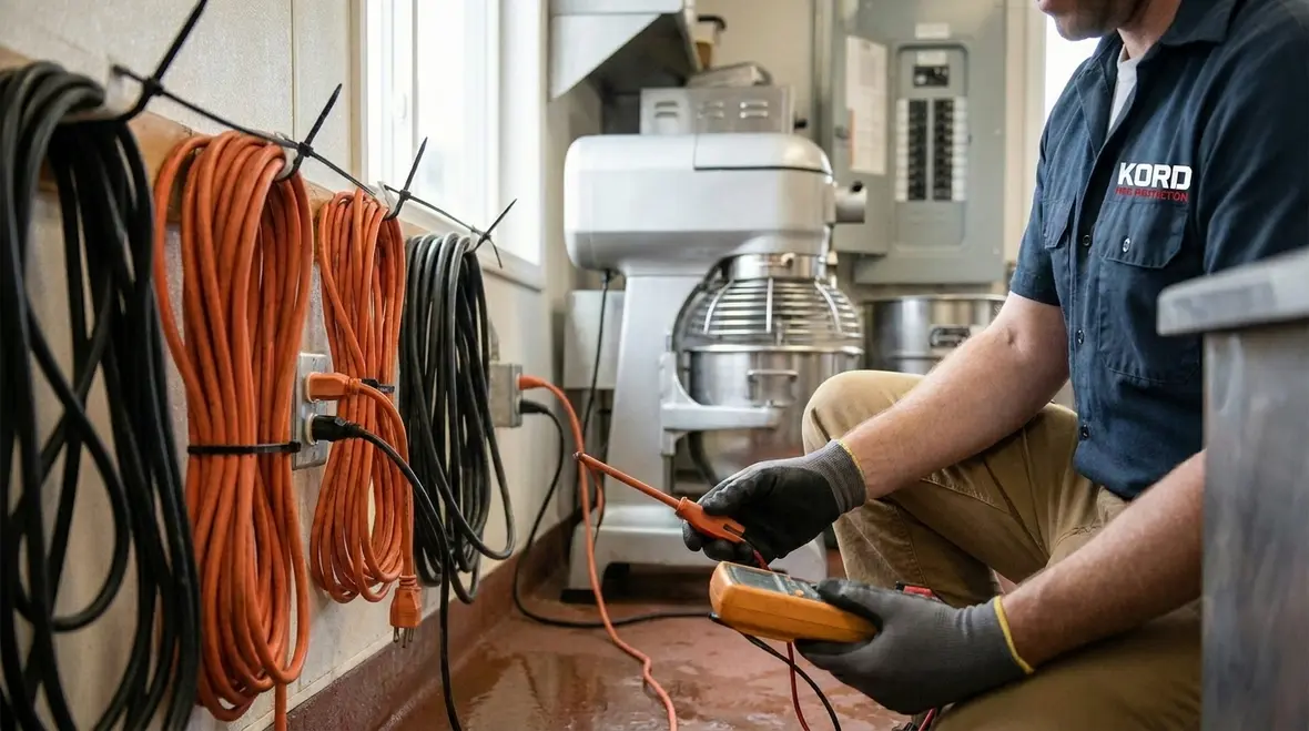 Grounded commercial kitchen equipment and breaker protection