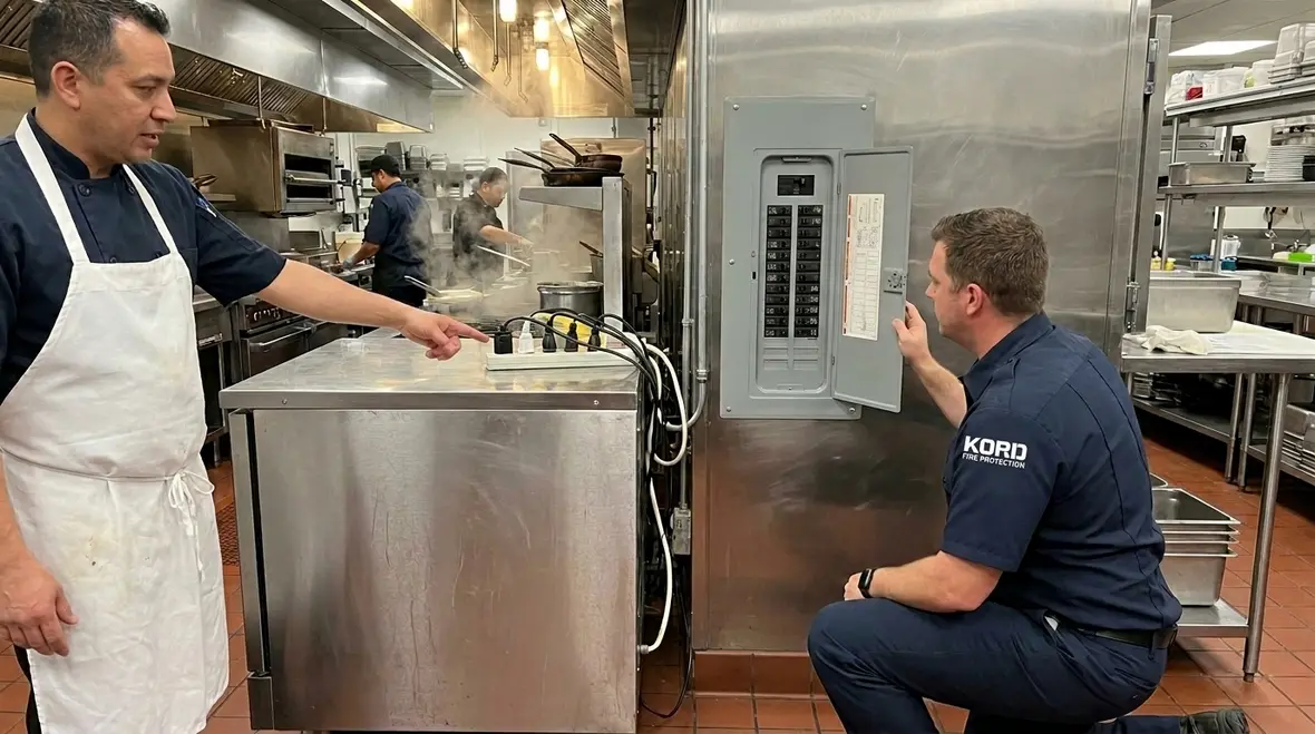 Commercial kitchen fire hazard reduction electrical safety