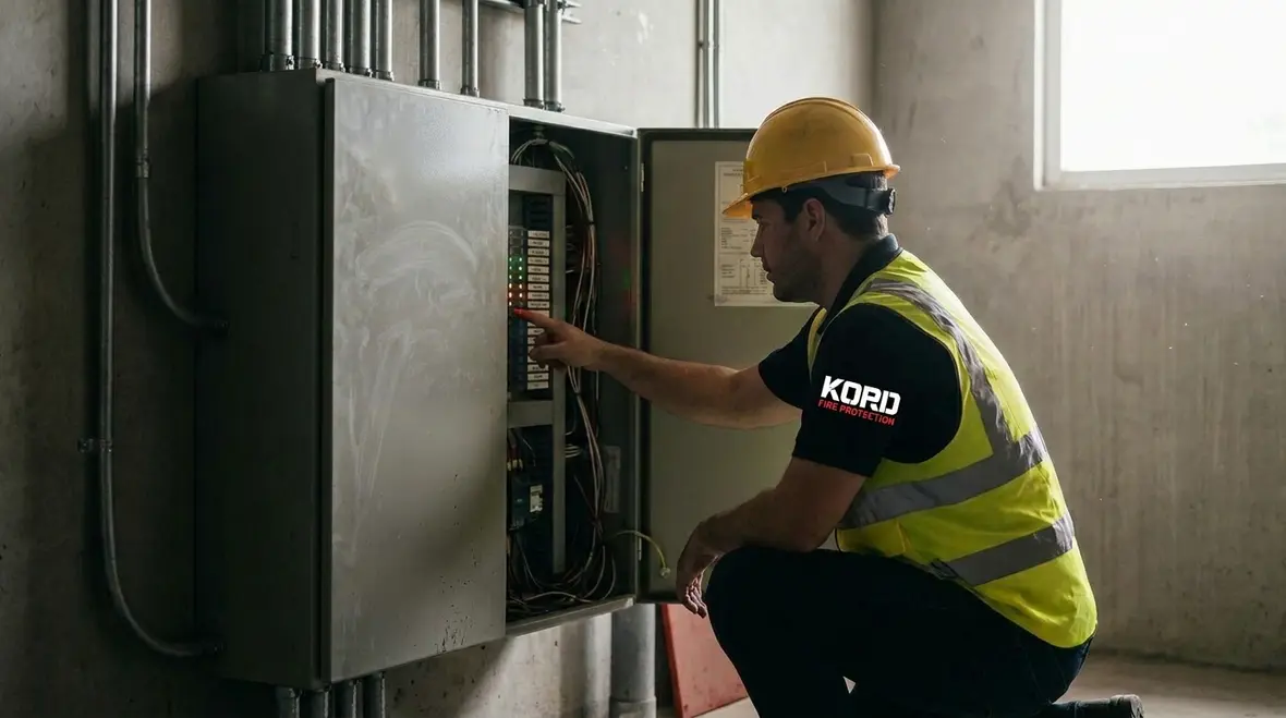Commercial sprinkler electrical controls panel and wiring