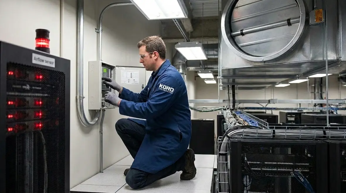 Early detection devices in a modern data center aisle