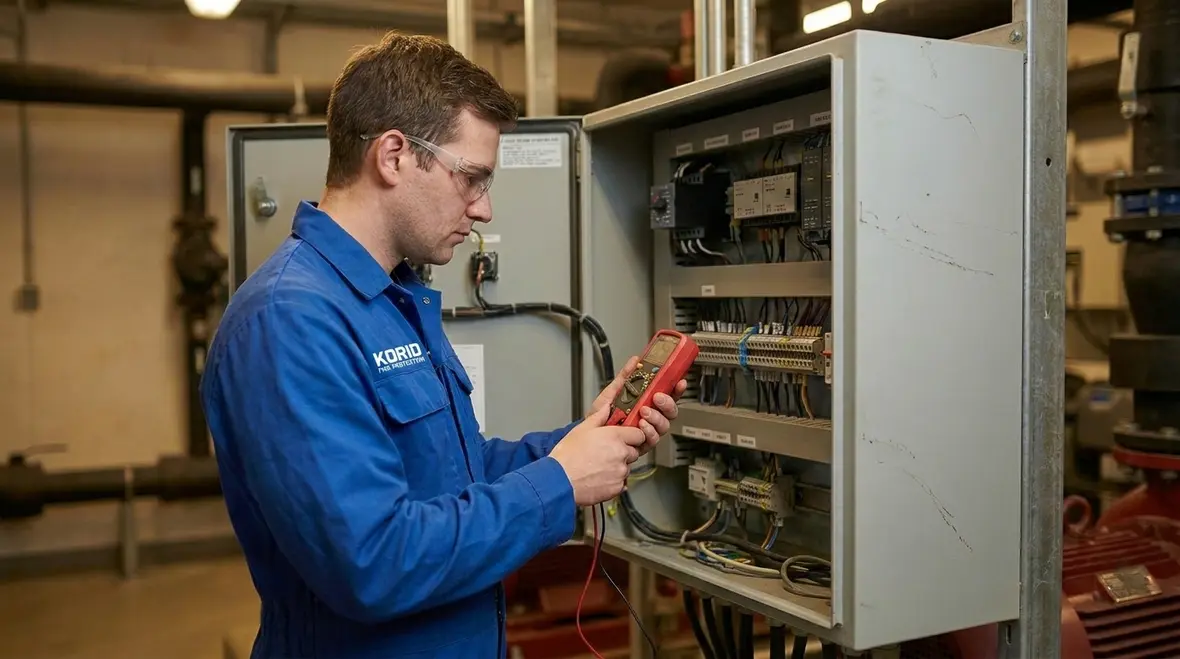 Electric fire pump controller cabinet inspection